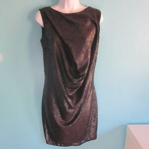Plein Sud Italian Sequin Draped Dress Size 44 Fits Medium 6-8